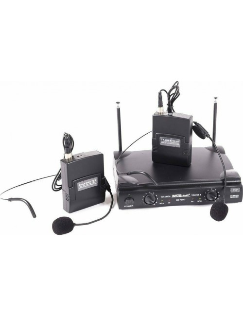 Διπλό Ασύρματο set Μικροφώνων Κεφαλής VHF 2 Καναλιών Master Audio BE7014Τ - 1