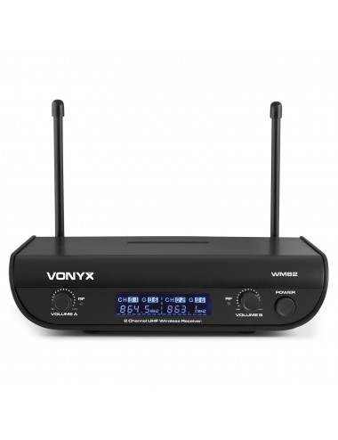 Διπλό Ασύρματο set Μικροφώνων Bodypack UHF 2 Καναλιών Vonyx WM82B - 1