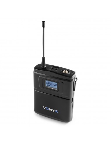 Dual Wireless Set of Microphones Bodypack UHF 16 Channels Vonyx WM62B - 6