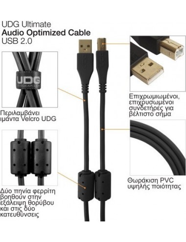 Cable Usb U95001BL UDG USB 2.0 A-B Black Straight 1m - 4