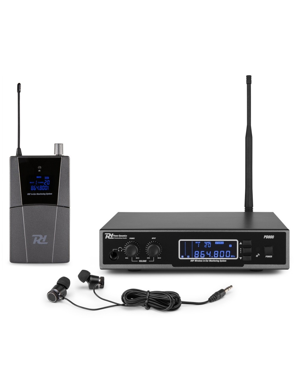 Power Dynamics PD800 Ασύρματο In Ear Monitoring UHF (20 Ch) - 1