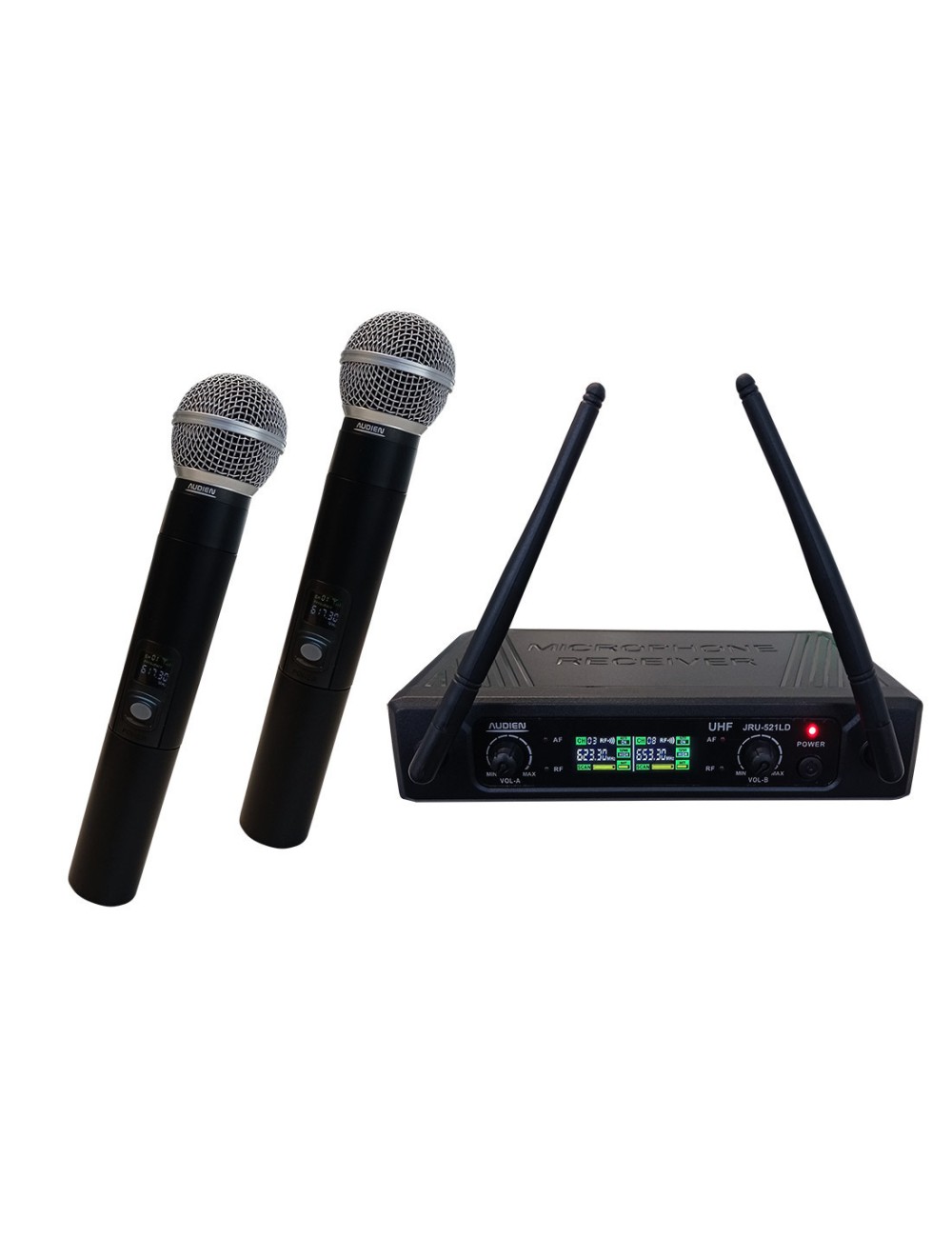 Audien JRU-521LD-B 2 Mics Σετ Ασύρματο Δυναμικό Μικρόφωνο Χειρός για Φωνητικά - 1