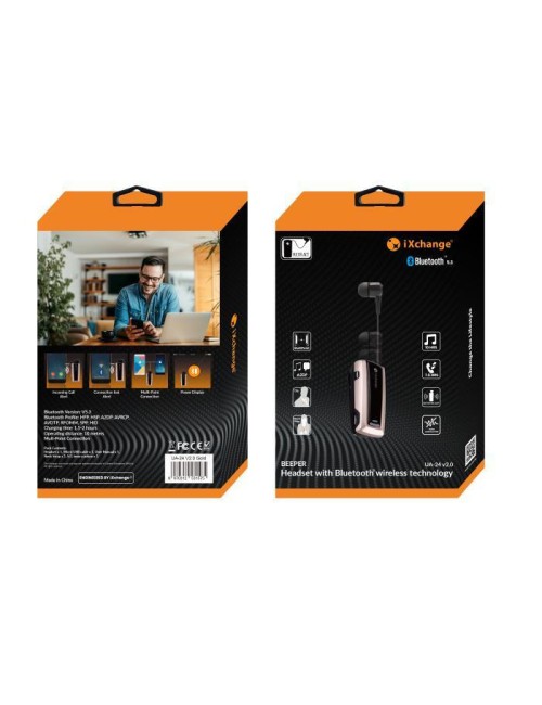 iXchange UA24 V2.0 Gold In-ear Bluetooth Handsfree - 1