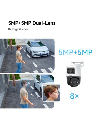 Imou IPC-PS70FP-10M0 IP Dual Κάμερα Παρακολούθησης 5+5MP Αδιάβροχη με Μικρόφωνο και Φακό 3.6mm - 3