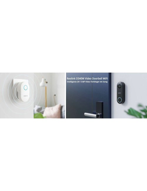 Reolink Κουδούνι Πόρτας Wi-Fi Συμβατό με Alexa Μαύρο - 1