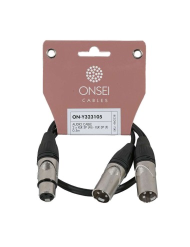 Onsei ON-Y323105 Καλώδιο σήματος 2 x 3-pin XLR Αρσενικό - 3-pin XLR Θηλυκό 0,5m - 1