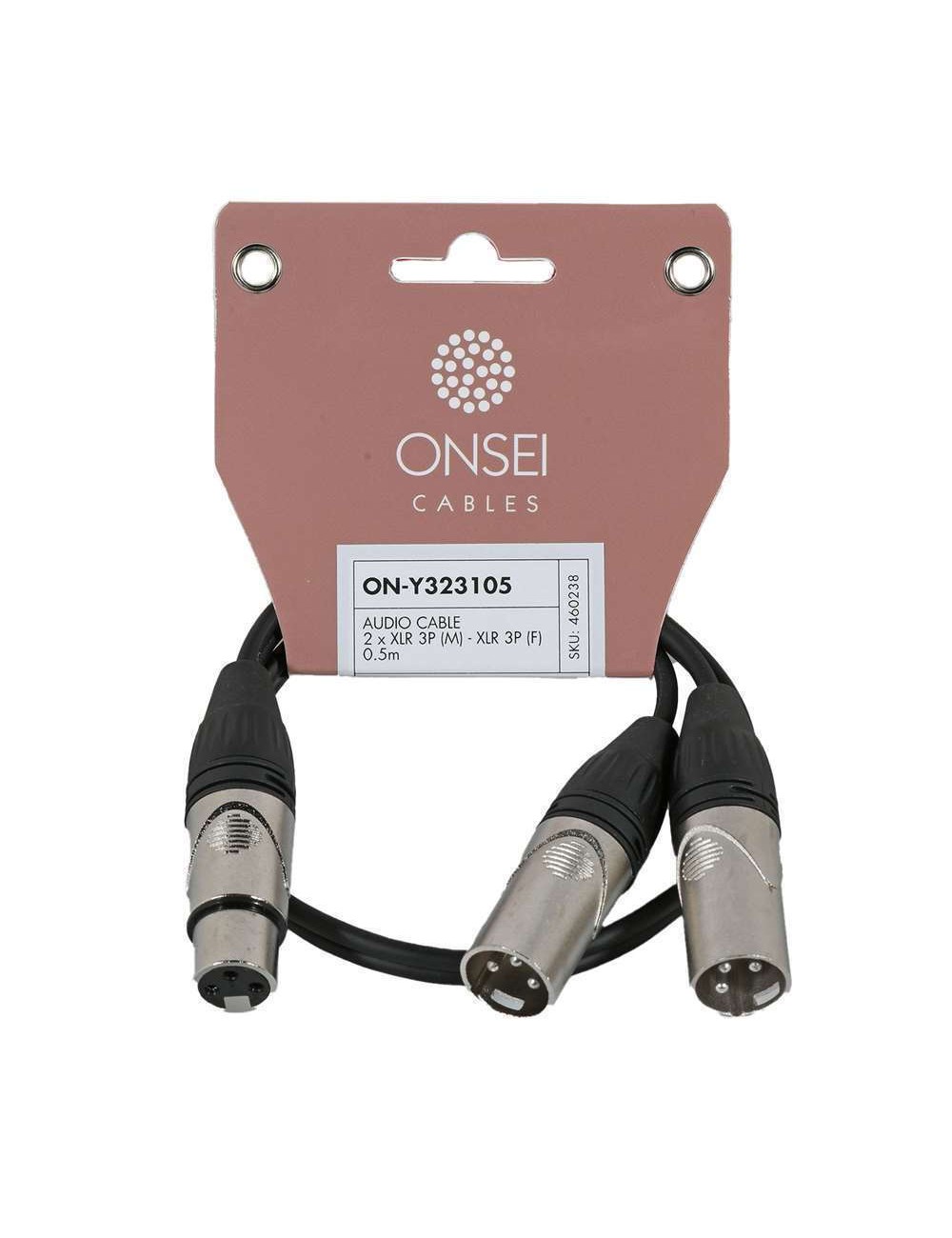 Onsei ON-Y323105 Καλώδιο σήματος 2 x 3-pin XLR Αρσενικό - 3-pin XLR Θηλυκό 0,5m - 1