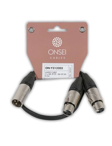 Onsei ON-Y313205 Καλώδιο σήματος 2 x 3-pin XLR Θηλυκό - 3-pin XLR Αρσενικό 0,5m - 1
