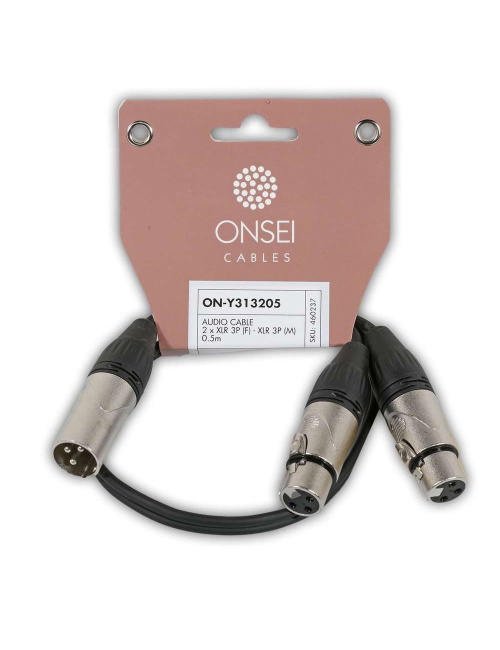 Onsei ON-Y313205 Καλώδιο σήματος 2 x 3-pin XLR Θηλυκό - 3-pin XLR Αρσενικό 0,5m - 1