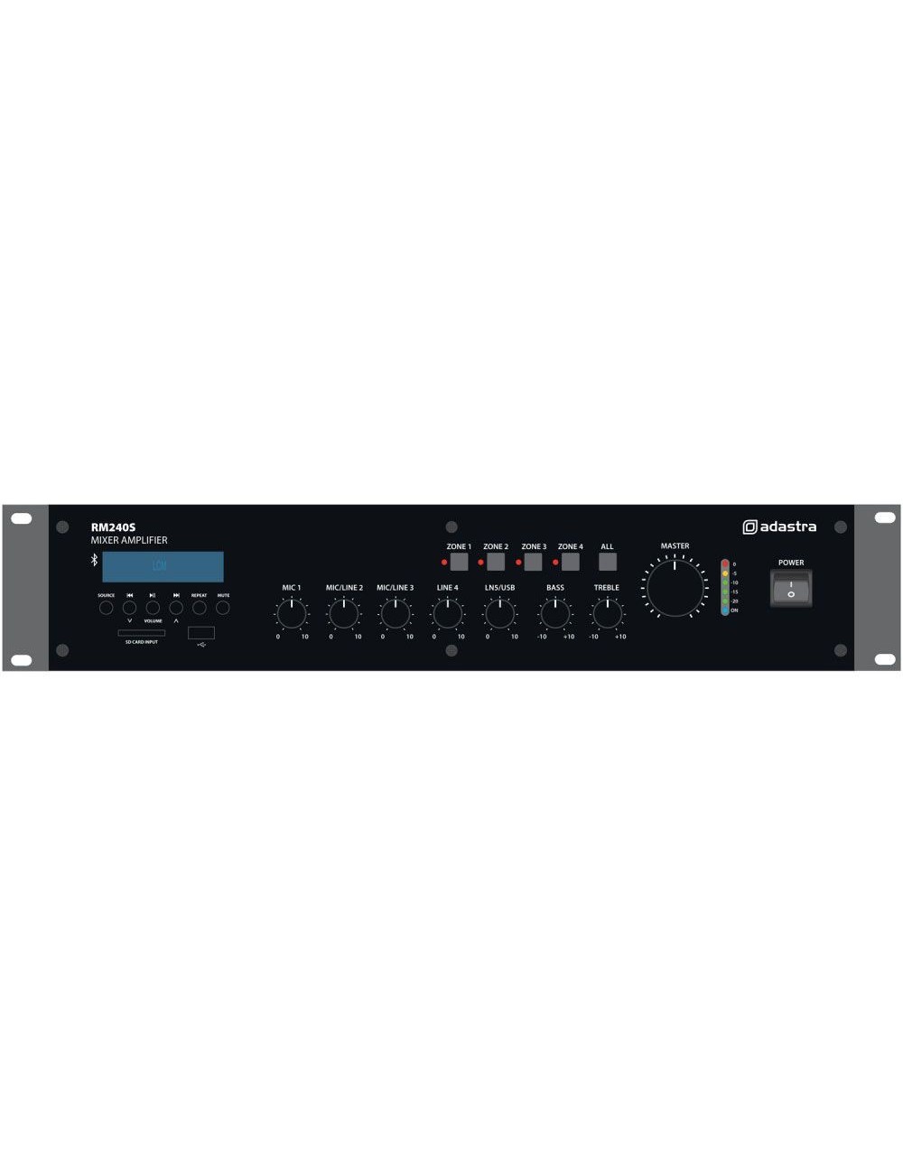 Adastra RM240S 100V/8Ω Mixer-Amplifier With USB / SD / FM - 1