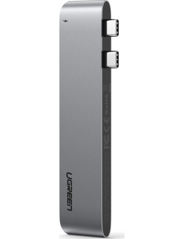 Ugreen CM251 Docking Station με Διπλό USB-C Ασημί - 1