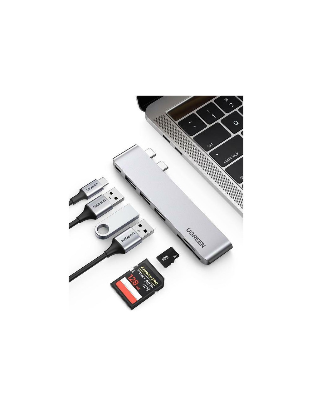 Ugreen CM251 Docking Station με Διπλό USB-C Ασημί - 1