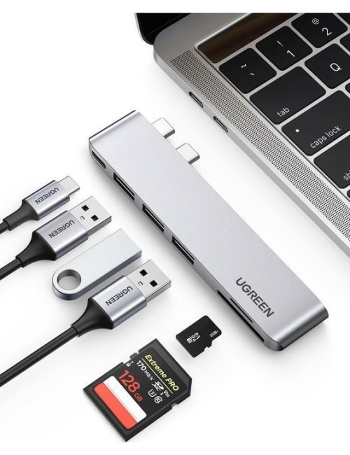 Ugreen CM251 Docking Station με Διπλό USB-C Ασημί - 1