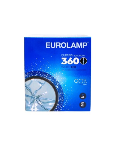 Eurolamp 360 Λαμπάκια LED 2μ. x 200εκ. Φυσικό Λευκό τύπου Κουρτίνα 600-11370 - 1