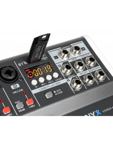 VONYX VMM-K402 4 Channel 4FX Audio Console / USB / MP3 / Bluetooth / REC - 4