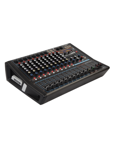 Audio Master PR12D Powered Mixer 12 Channel Audio Console with FX - 1
